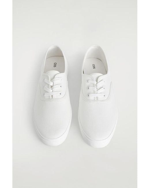 COS White Canvas Plimsoll Trainers