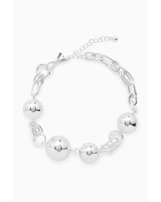 COS Metallic Oversized Spherical Chain Necklace
