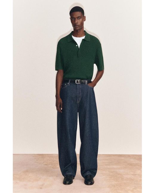 COS Blue Mallow Relaxed-Fit Barrel-Leg Jeans for men