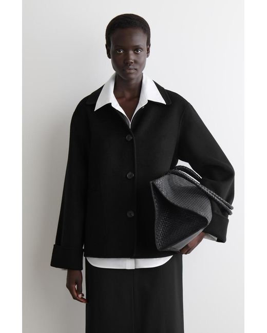 COS Black Double-Faced Wool Short Jacket