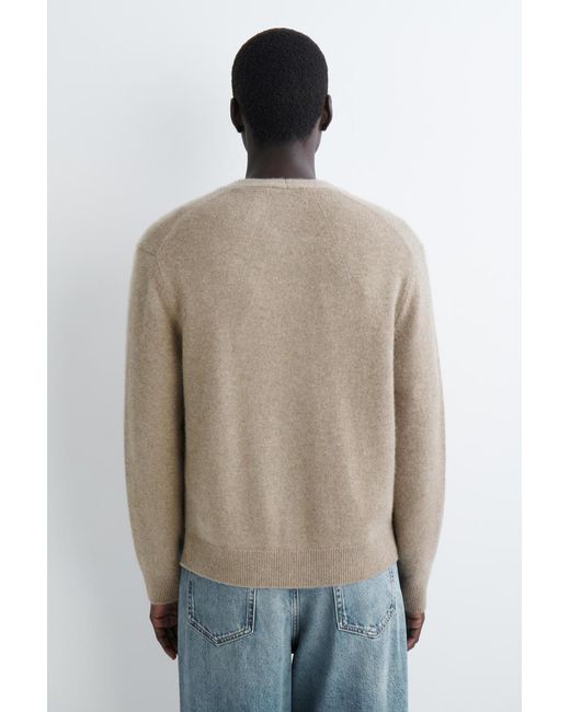 COS Natural Cashmere V-Neck Cardigan for men