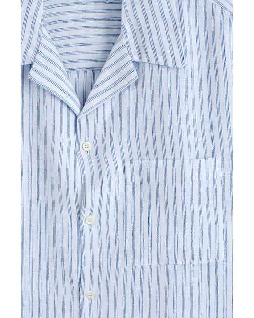 COS Blue Camp-collar Linen Shirt for men
