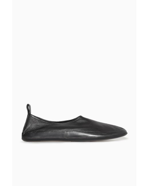 COS Black Leather Ballet Flats