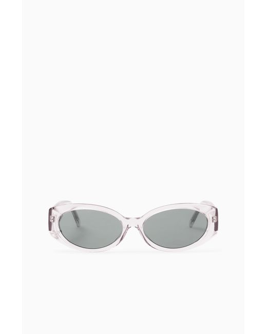 COS White Oval-frame Sunglasses