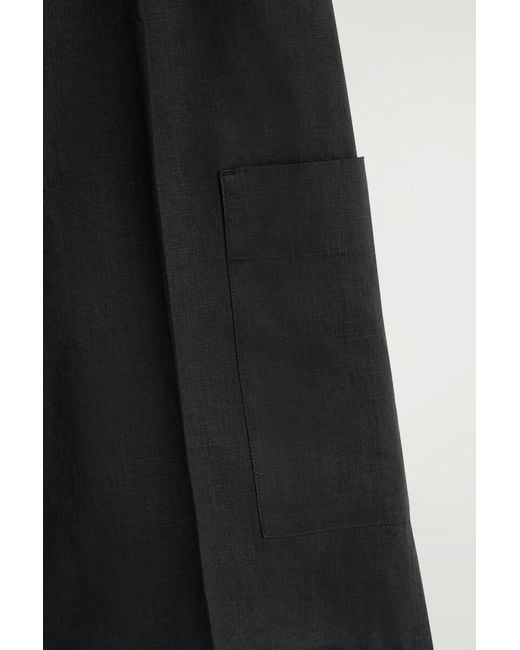COS Black Linen Utility Bermuda Shorts
