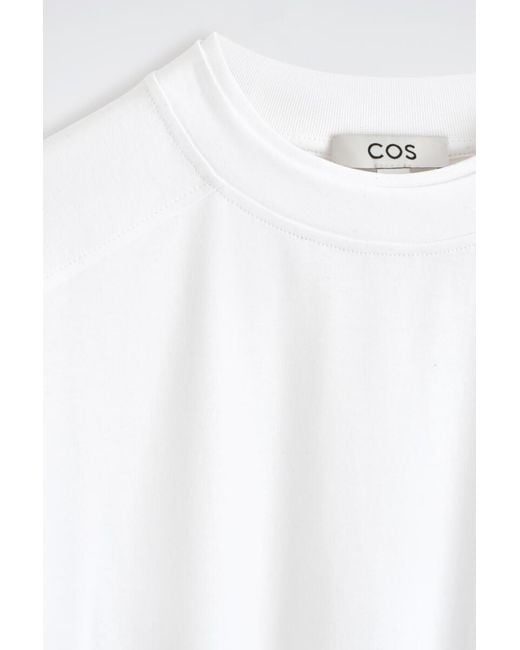 COS White Oversized Interlock Cotton T-Shirt for men