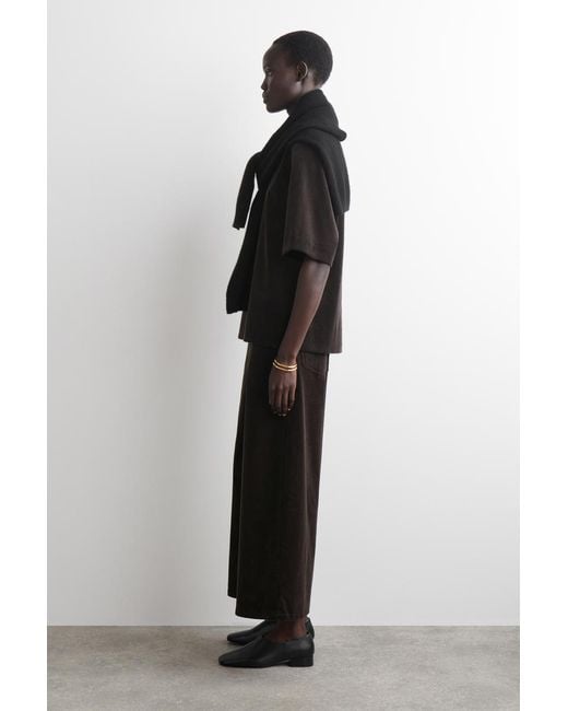 COS Black Corduroy Culottes