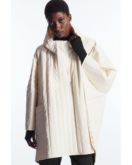 COS White Hooded Padded Cape
