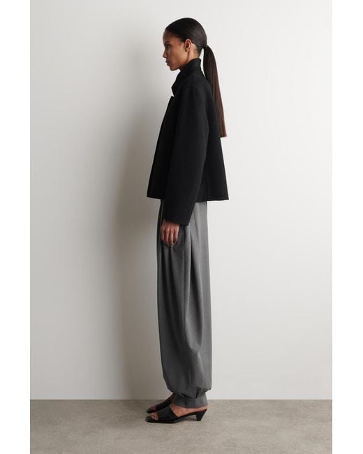 COS Black Structured Double-Faced Wool Jacket