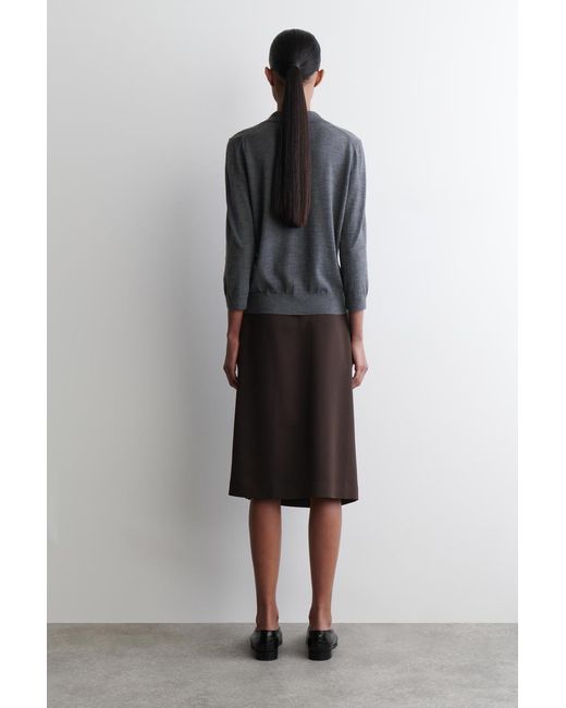 COS Blue Merino Wool Polo Sweater