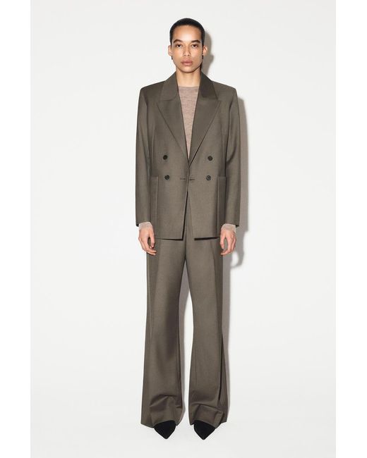 COS Gray Tailored Wool-Twill Bootcut Pants