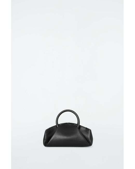 COS Black Fold Micro Tote - Leather
