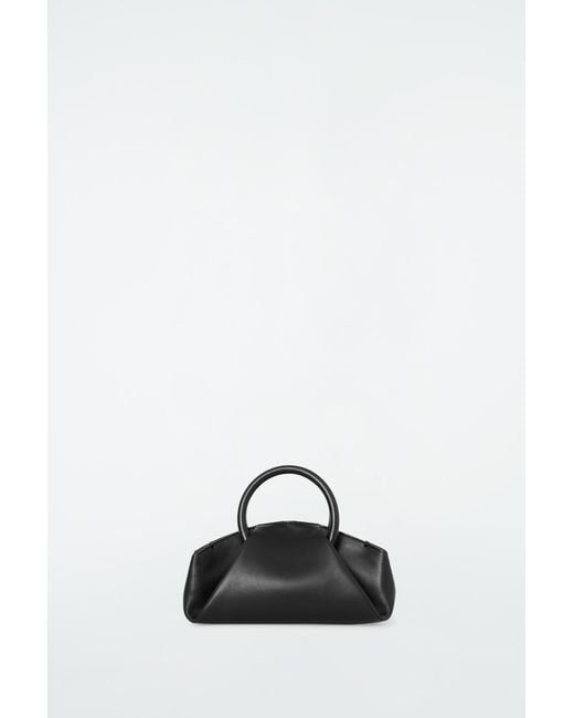 COS Black Fold Micro Tote - Leather