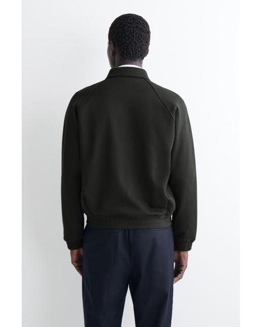 COS Black Cotton-Jersey Bomber Jacket for men