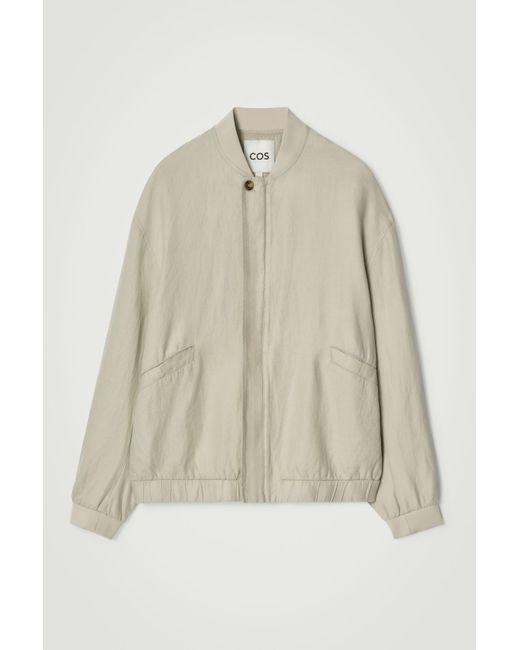 COS Natural Linen Bomber Jacket for men