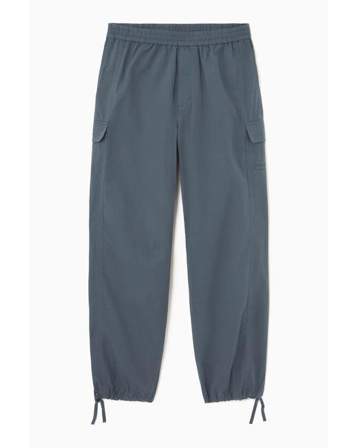COS Blue Wide-leg Cargo Parachute Pants for men