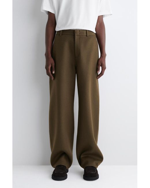 COS Green Split Wool Wide-Leg Trousers for men