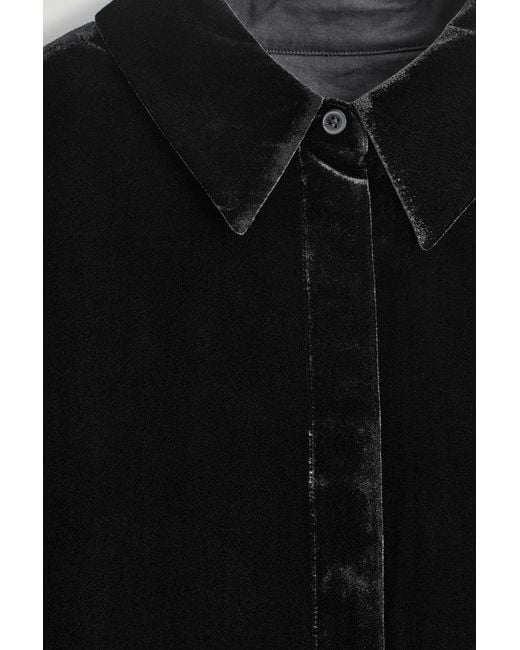 COS Black Velvet Shirt