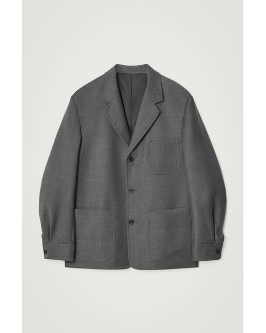COS Relaxed Unstructured Merino Wool-Blend Blazer in Gray for Men