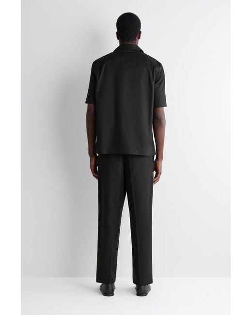 COS Black Pima Cotton Resort Shirt for men
