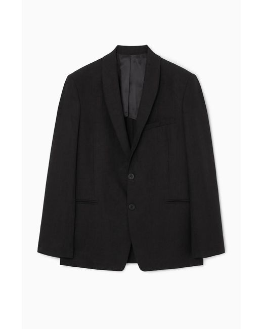 COS Black Regular Single-breasted Linen Blazer for men