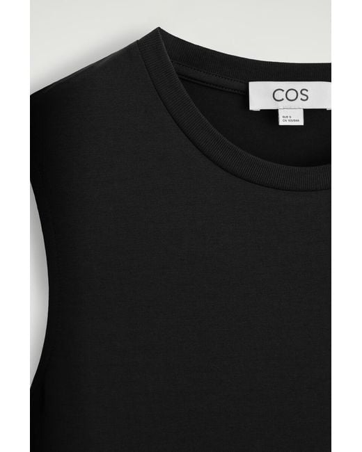 COS Black Sculptural Cotton-Jersey Midi Dress