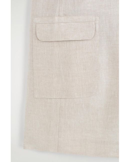 COS Natural Linen Mini Shift Dress
