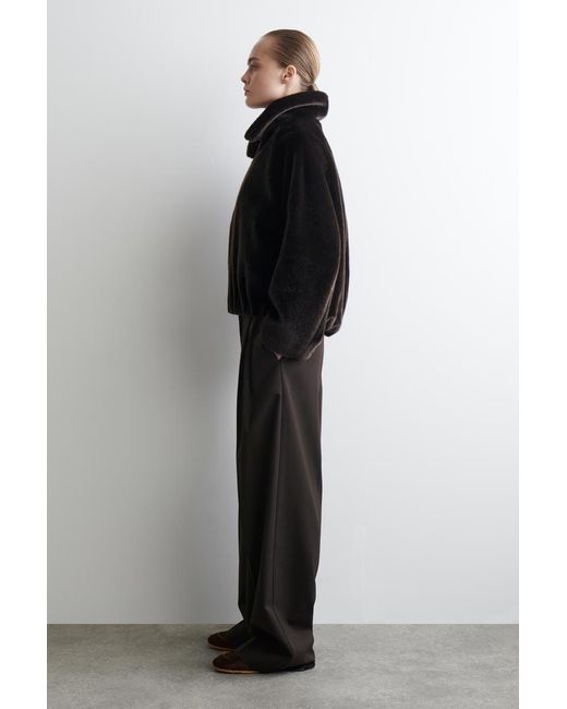 COS Black Fur-Effect Jacket