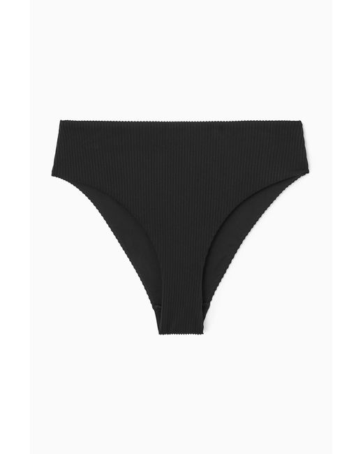 COS Black Ribbed High-waisted Bikini Briefs