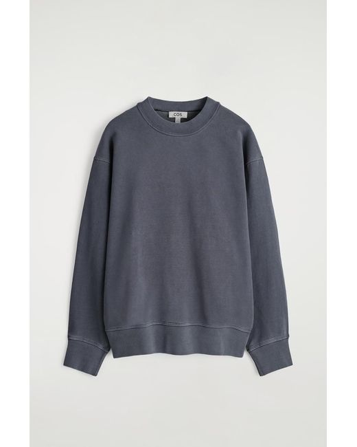 COS Blue Relaxed Washed-cotton Sweatshirt for men