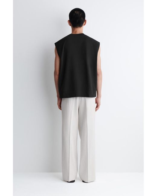 COS Black Relaxed Cotton-crepe Vest for men
