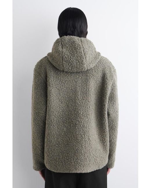 COS Green Hooded Teddy Jacket for men