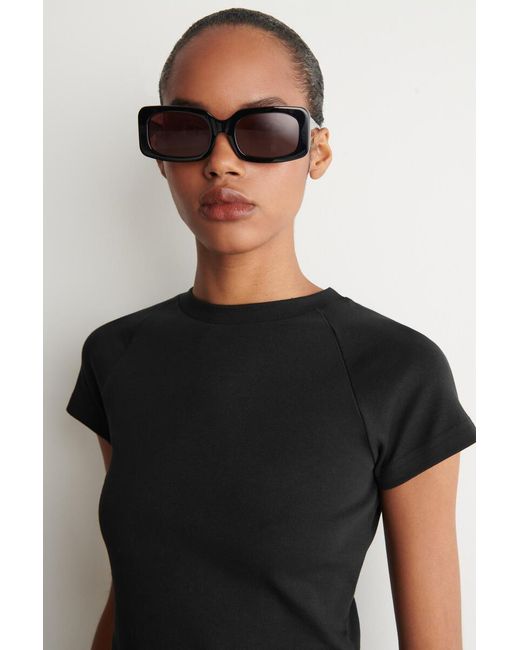 COS Black Slim Cotton T-Shirt