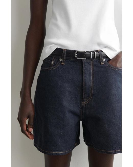 COS Blue High-Rise Denim Shorts