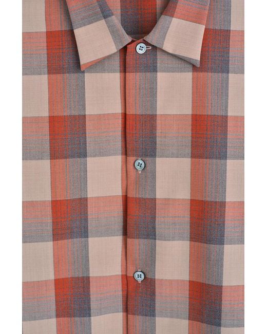 COS Red Checked Wool-Blend Shirt for men