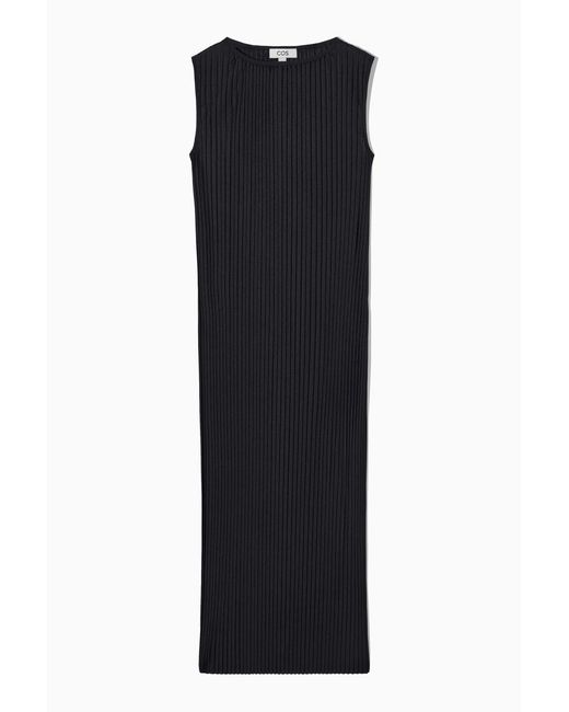 COS Black Sleeveless Pleated Maxi Dress
