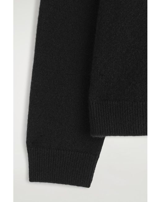 COS Black Cashmere Crew-Neck Jumper