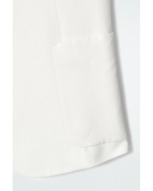 COS White Wrap-Front Linen-Blend Waistcoat