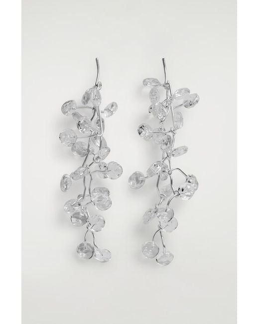 COS White Cascading Earrings