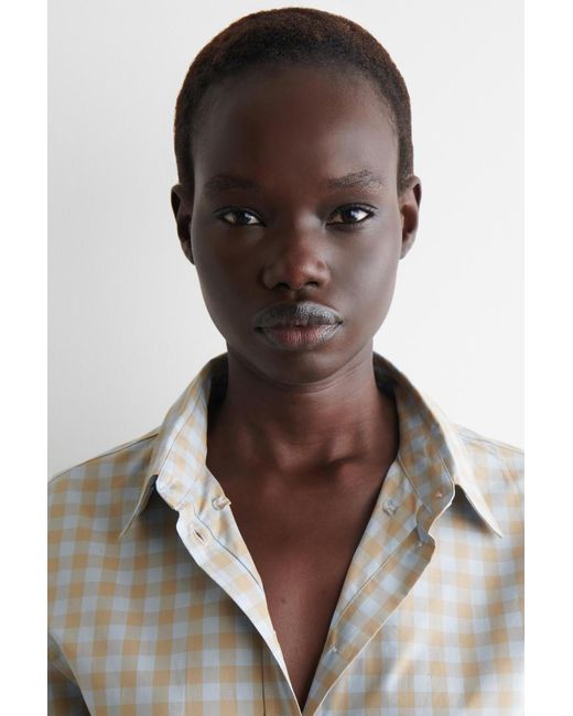 COS White Gingham Cotton Shirt