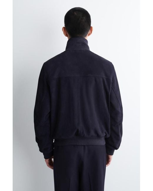 COS Blue Suede Flight Jacket for men