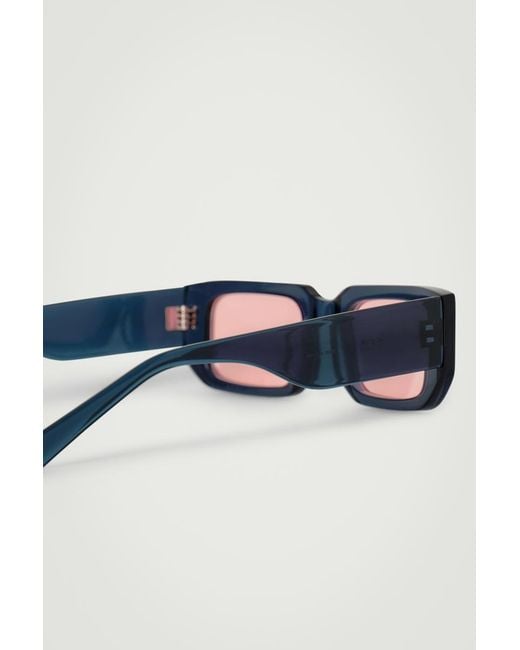 COS Black Rectangle-frame Sunglasses for men