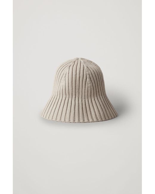 COS Wool Merino Knit Bucket Hat in 