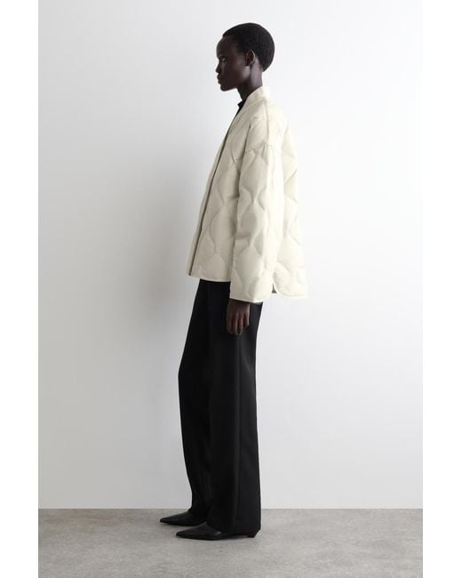 COS Natural Oversized Quilted Jacket