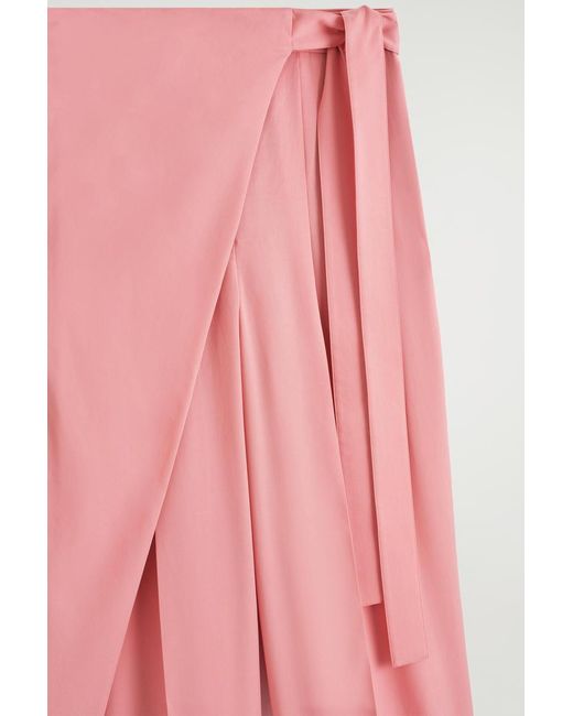 COS Pink Fluid Wrap-Front Pants