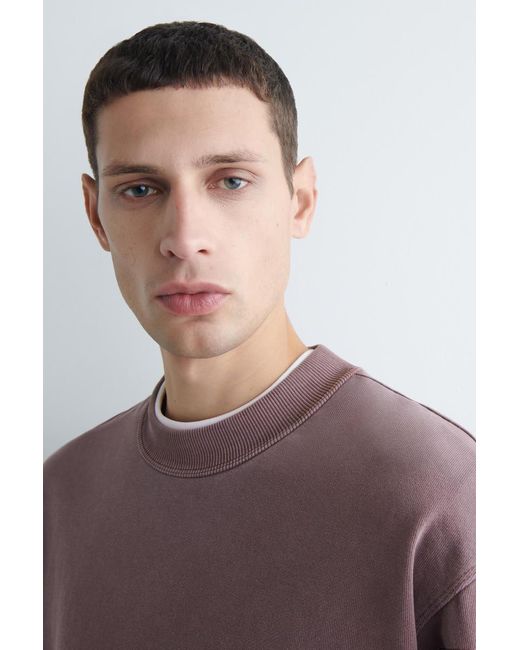 COS Purple Relaxed Washed-Cotton Sweatshirt for men