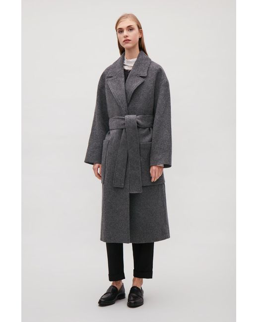 COS Gray Oversized Double-breasted Coat