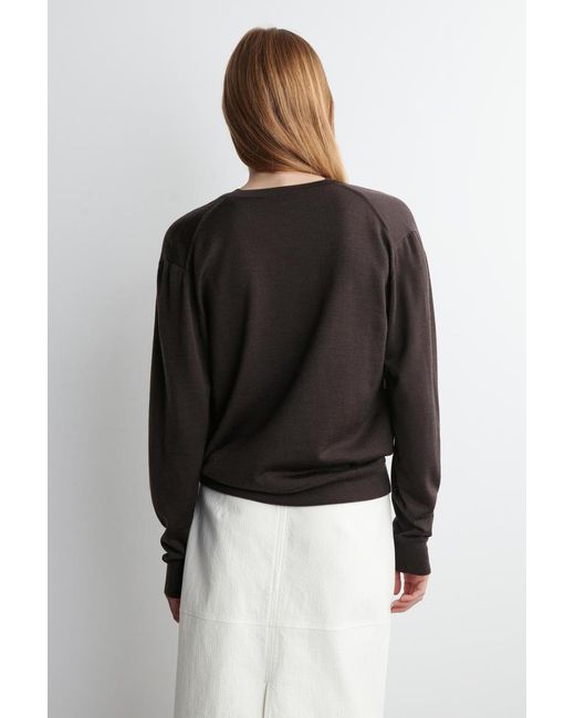 COS Black Layered Merino Wool Cardigan
