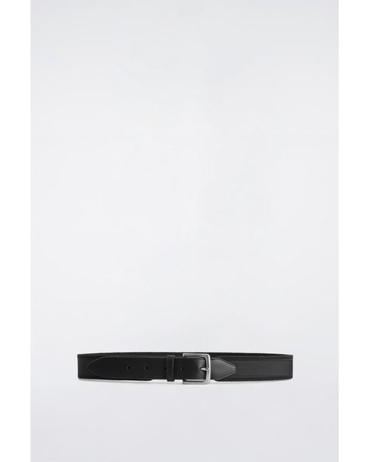 COS White Leather-Trimmed Webbing Belt for men