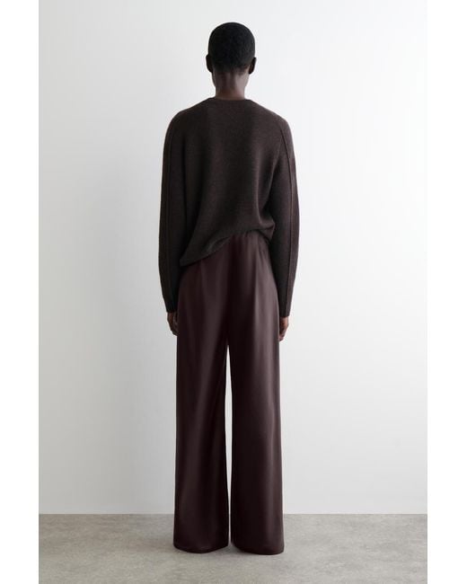 COS Brown Satin Wide-Leg Trousers